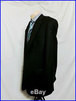 Hart Schaffner Marx Men's Wool Dark Blue Pinstripe 2 Piece Suit 42 Long 36x33