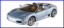 Hot Wheels Elite 1/18 Ferrari 360 Modena Spider Titianium Blue Italian Job P9905