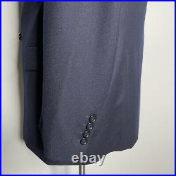 Hugo Boss Double Breast Blazer Blue Italian Wool Mens 44L Sportcoat