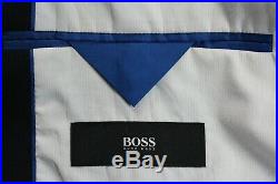Hugo Boss The Patch Mens Navy Blue Blazer Size 44 Long Contrast Stitch NWOT $495