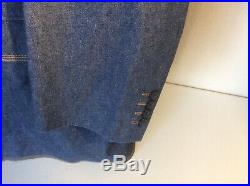 IL Canto Mens 52L Blue Denim 3 Piece Designer Suit Color Contrast Stitching