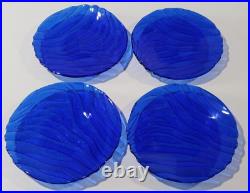 IVV Italy Cobalt Blue Glass Dinner Plates Large Set of FOUR 11 Round