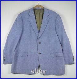 Ibiza F. LLI Ormezzano Mens Blazer 44R Blue Italian made Linen Model CARBO