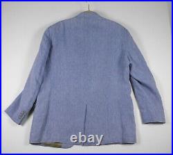 Ibiza F. LLI Ormezzano Mens Blazer 44R Blue Italian made Linen Model CARBO