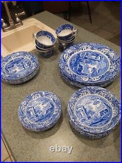 Italian Blue Spode Complete Dinner Set, 30 Pieces, Made In England