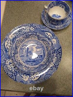 Italian Blue Spode Complete Dinner Set, 30 Pieces, Made In England