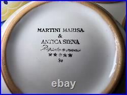 Italian Majolica Small Bowls (4) Signed Yellow Orange Blue Hand Made