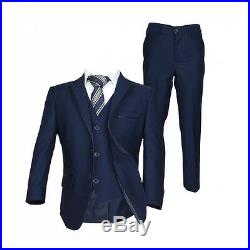 Italian Page Boy Wedding Suit in Navy Blue Boys Dark Navy Blue Piping Suit