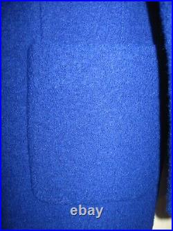 J. CREW Blue Italian Rolled 100% Wool Coat Double Breasted #J7660 Size OP