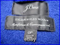 J. CREW Blue Italian Rolled 100% Wool Coat Double Breasted #J7660 Size OP