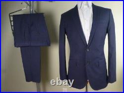 J. CREW Ludlow Suit 36R W30 Blue Italian Cotton Slim CARPINI