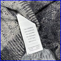 J Crew Adult Sweater Medium Gray Blue Italian Cashmere Elbow Patch Pullover Mens