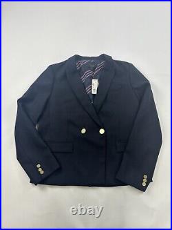 J. Crew Blazer Womens 16 Blue Italian Wool Dover G7102 NWT