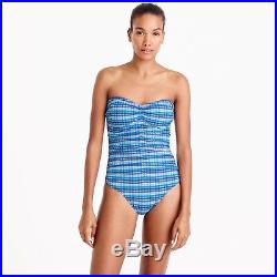 J. Crew Convertible one-piece swimsuit in Italian puckered plaid Size 8 #F9789 J