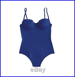 J. Crew D-cup scalloped underwire one-piece swimsuit Italian matte Size 8 #F0767