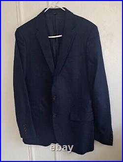 J Crew LUDLOW Career Jacket Blazer Mens 38R Wool Navy Blue ITALIAN FINE WOOL