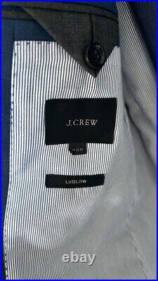 J Crew Ludlow 2-Piece Slim Fit Suit Coastal Blue Italian Wool 40R 33x32
