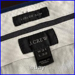 J. Crew Ludlow 39R Jacket 31 Pants Navy Blue Italian Cotton Suit Set