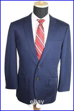 J. Crew Ludlow Dark Blue Italian Cotton Two Button Suit Size 42S 36W