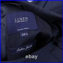 J Crew Ludlow Jacket Blazer Men 36S Blue Italian Wool Tollegno 1900 EUC