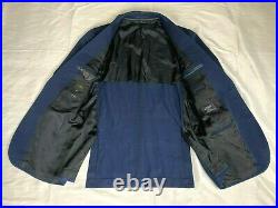 J. Crew Ludlow Navy Blue Italian Cotton Suede Elbow Patch Jacket Size 40R