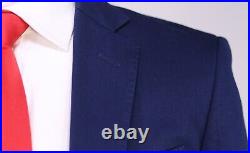 J. Crew Ludlow Solid Royal Blue Italian Cotton 2-Btn Slim Fit Suit 34S