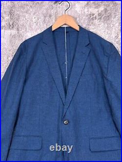 J Crew Ludlow Suit 40R Mens Blue Italian Cotton Linen Slim Unstructured