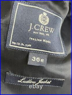 J. Crew Men's Jacket 36R Ludlow Loro Piana Navy Blue Italian Wool Blazer
