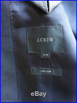 J. Crew Mens Navy Italian Wool Blazer 41R Ludlow Fit Double Vent Patch Pockets