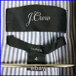 J Crew Parke Womens Blazer Size 4 Blue Italian Stretch Wool Shawl Collar NWT
