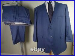 J. Hilburn Suit 53 W48 Excellent Condition Blue Italian Fabric Canonico