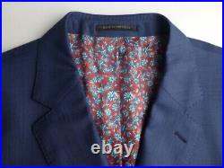 J. Hilburn Suit 53 W48 Excellent Condition Blue Italian Fabric Canonico