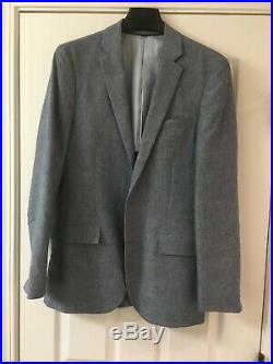 Jcrew Ludlow 2 Piece Suit 36R Pants 30 x 32 Cotton Linen Echo Blue EUC orig $456