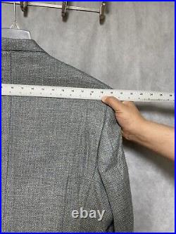 Joseph Abboud Men's Blazer 46R Gray Blue Italian Fabric Linen Wool Coat Luxury