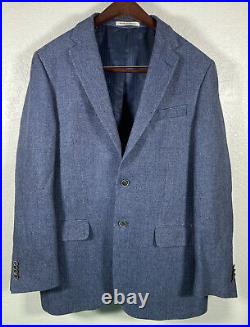 Joseph Abboud Signature 2Btn Blazer Jacket Mens 42 L Blue Italian Linen Cotton