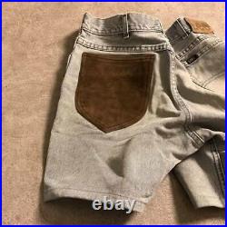 K2381 Intage Lee Italian Leather Custom Shorts Patch Remake Half Pants Denim