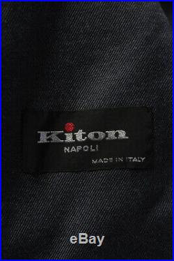 Kiton Womens Two Piece Notched Collar Pants Suit Cotton Blue Size Italian 42