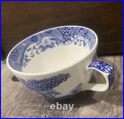 Lot Three Piece Set Portmeirion Home & Gifts Blue Italian Jumbo Teacup & Saucers