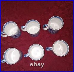 Lot of 6 Beautiful Spode Blue Italian Cups/ MUGS, 3 1/4 England