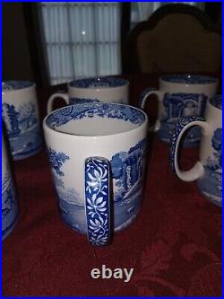 Lot of 6 Beautiful Spode Blue Italian Cups/ MUGS, 3 1/4 England