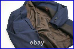 Luciano Barbera Collezione Sartoriale Patch Pocket Blue Sharkskin Blazer US 44L
