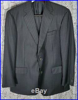 Luigi Bianchi Mantova (43R) Men's Gray/Blue Pinstriped Wool 2 Piece Italian Suit