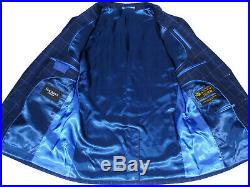 Luxury Mens Hackett Italian Tailor-made Navy Blue 3 Piece Suit 40r W34 X L31