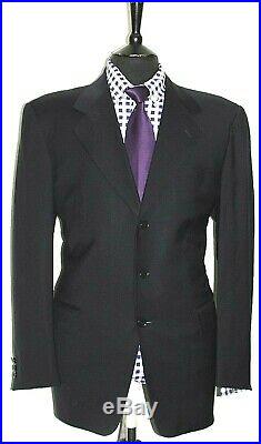 Luxury Mens Pal Zireli Italian Made 2 Piece Black Suit 40r W34 X L30.5