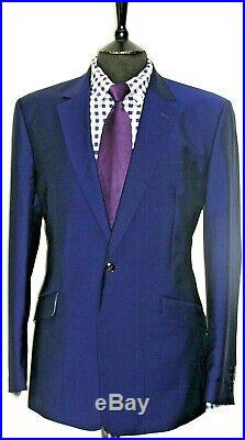 Luxury Mens Reiss London Royal Blue 2 Piece Suit 42r W36 X L31.5