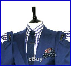 Luxury Mens Suitsupply Italian Petrol Blue 2 Piece Slim Fit Suit 42r W36 X L31