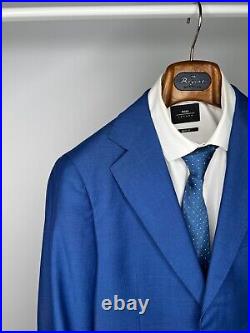 Luxury TOMBOLINI Men's Royal Blue Italian Summer Suit Blazer 48R EU Pants 50R EU