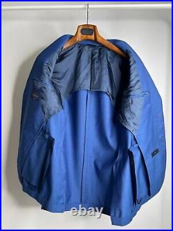Luxury TOMBOLINI Men's Royal Blue Italian Summer Suit Blazer 48R EU Pants 50R EU