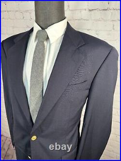 MAJER Mens Navy Blue ITALIAN Wool Classic Fit Sport Coat Blazer Jacket 44L