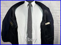 MAJER Mens Navy Blue ITALIAN Wool Classic Fit Sport Coat Blazer Jacket 44L